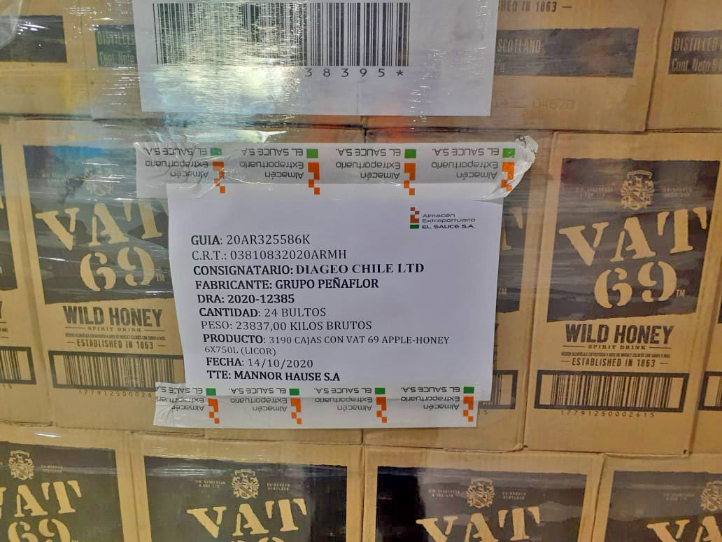 Recepción de carga y almacenaje «Diageo Chile»